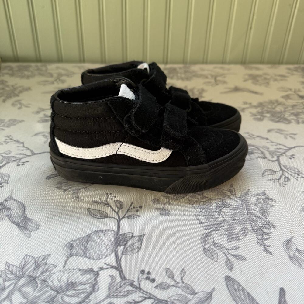 Vans Preschool Toddler Youth Sk8-Mid Reissue V Suede Black Double Strap 10.5 Kid - Picture 3 of 7